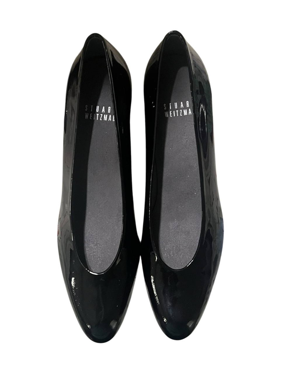 Vintage Stuart Weitzman Black Patent chunky heel made in Spain